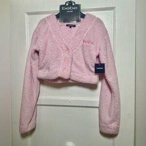 Bebe Soft Pink 💗💗Cozy Sleep Set Sweater + Shorts - Sz S - NWT